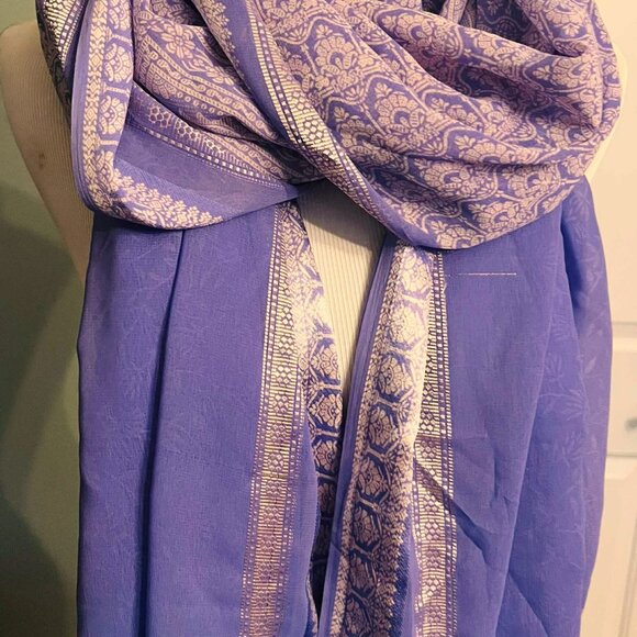 NWT Handcrafted Lilac Scarf by Sana – Asian-Inspired Elegance - Picture 1 of 12